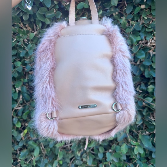 REBECCA MINKOFF JULIAN MINI PINK FAUX FUR BACKPACK - Picture 7 of 11
